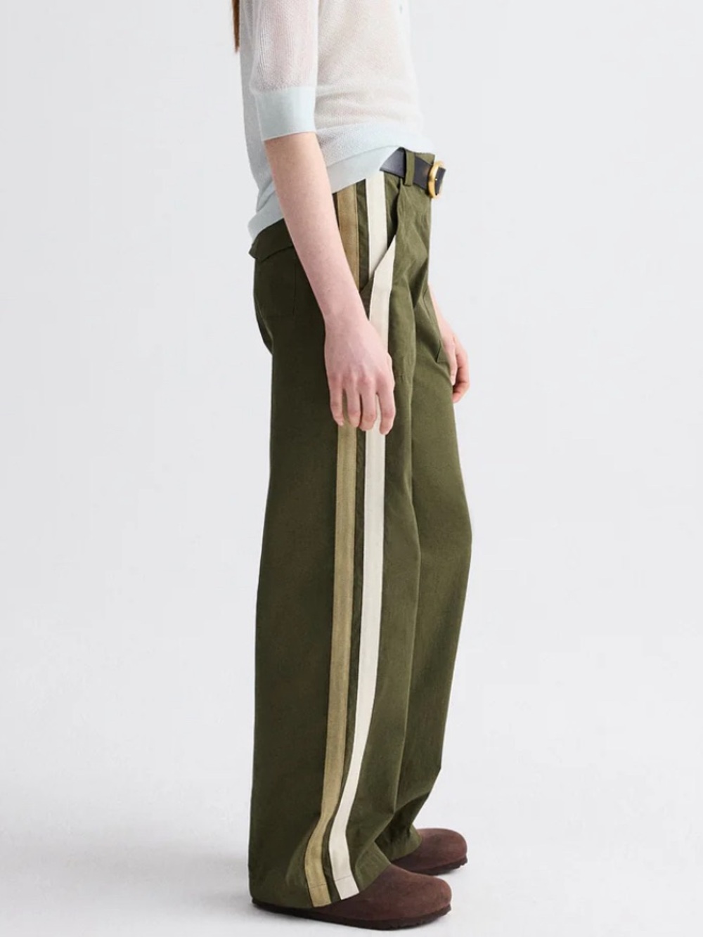 TWP Isabelle Pant in Military Vintage Washed Cotton Poplin Size 4